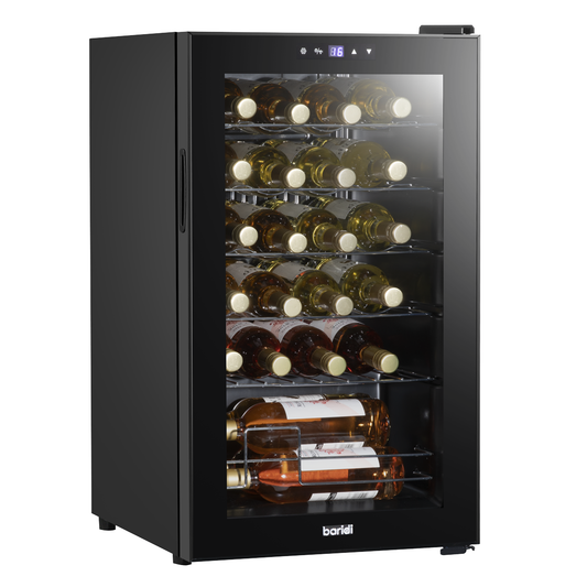 Baridi DH9 Baridi 24 Bottle Wine Fridge with Digital Touch Screen Controls, Metal Shelves & LED Light - Black