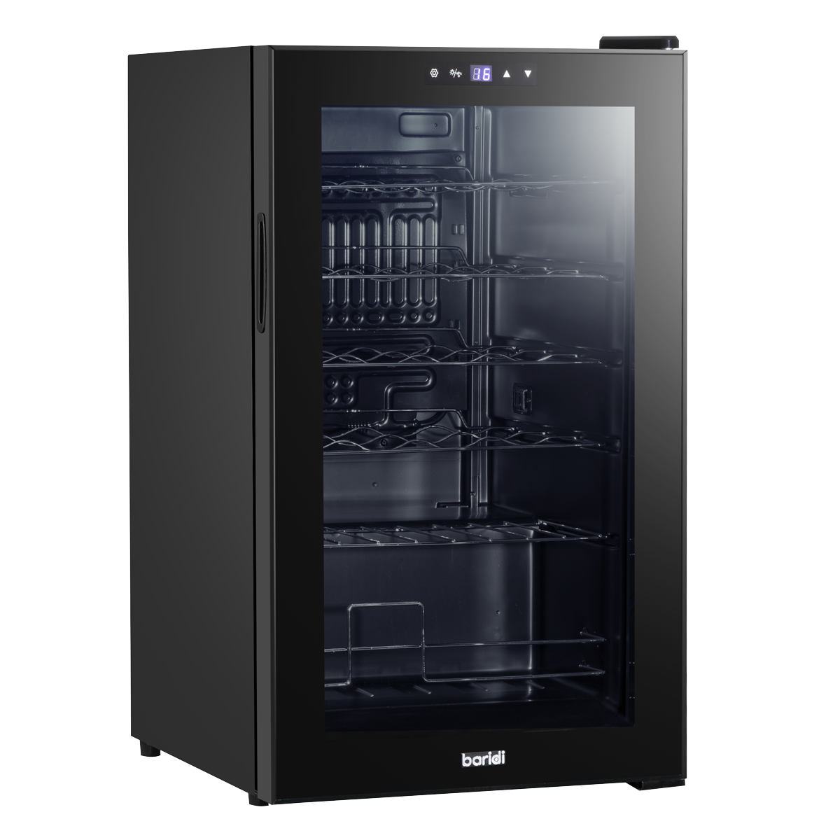 Baridi DH9 Baridi 24 Bottle Wine Fridge with Digital Touch Screen Controls, Metal Shelves & LED Light - Black