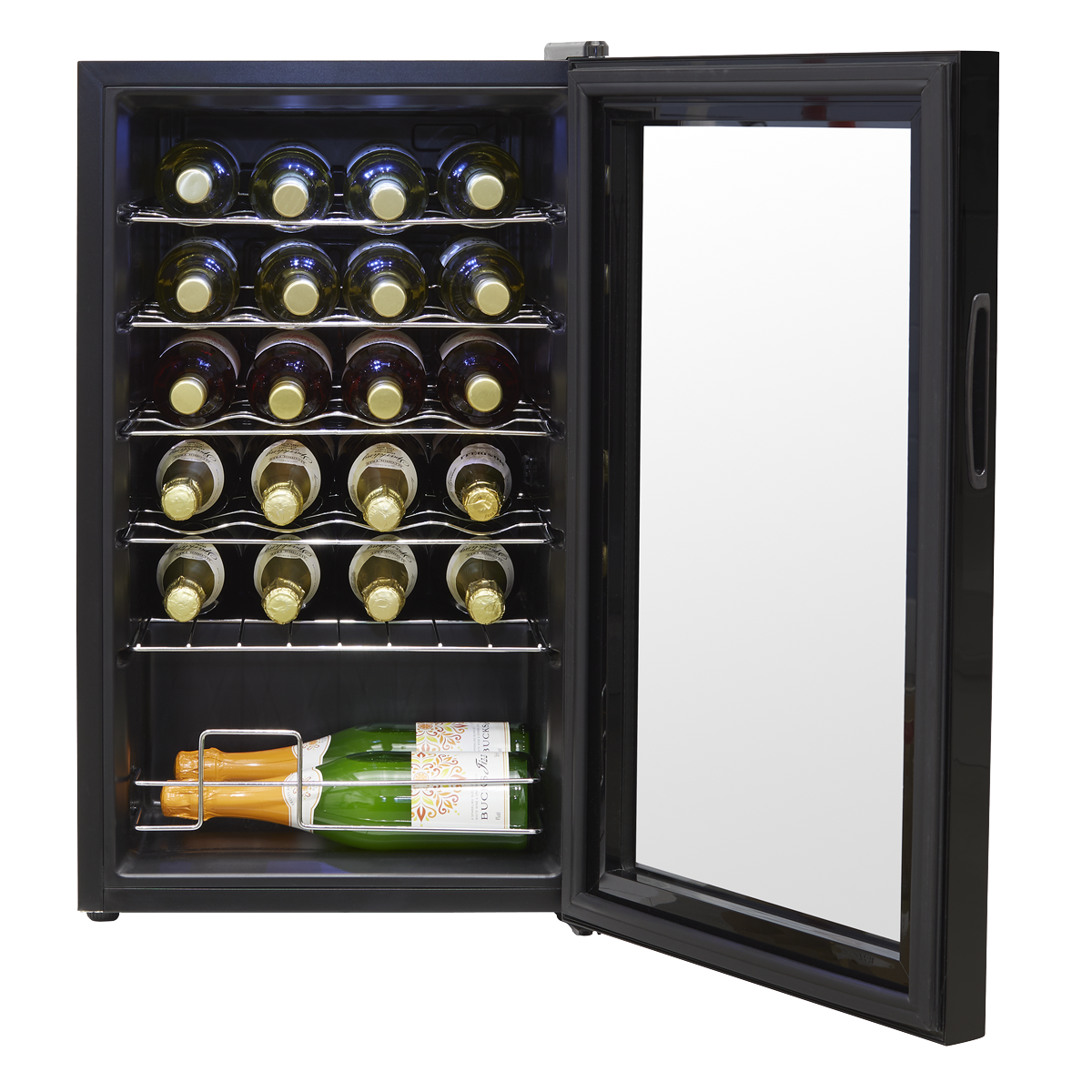 Baridi DH9 Baridi 24 Bottle Wine Fridge with Digital Touch Screen Controls, Metal Shelves & LED Light - Black