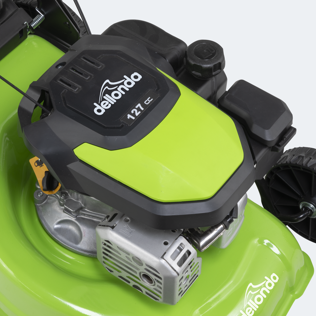 Dellonda DG100 Dellonda Hand-Propelled Petrol Lawnmower Grass Cutter, 127cc 16"/41cm 4-Stroke