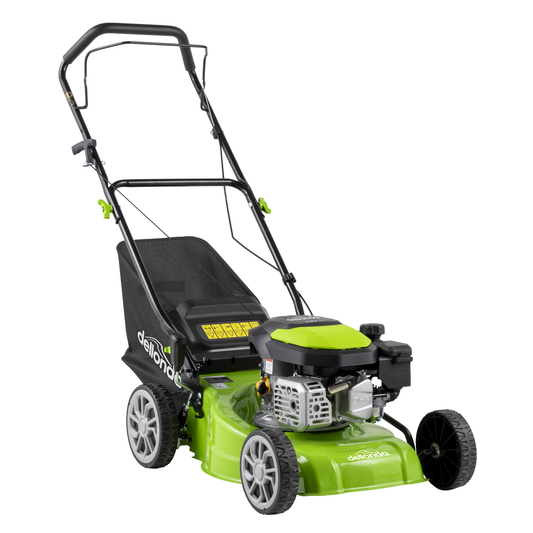 Dellonda DG100 Dellonda Hand-Propelled Petrol Lawnmower Grass Cutter, 127cc 16"/41cm 4-Stroke