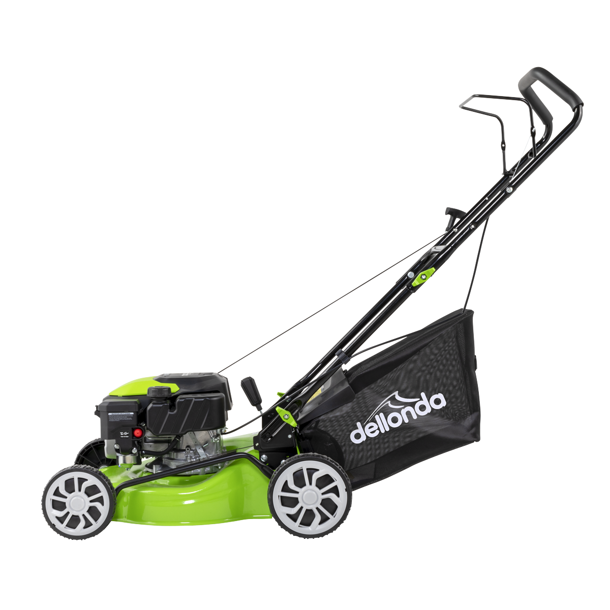 Dellonda DG100 Dellonda Hand-Propelled Petrol Lawnmower Grass Cutter, 127cc 16"/41cm 4-Stroke