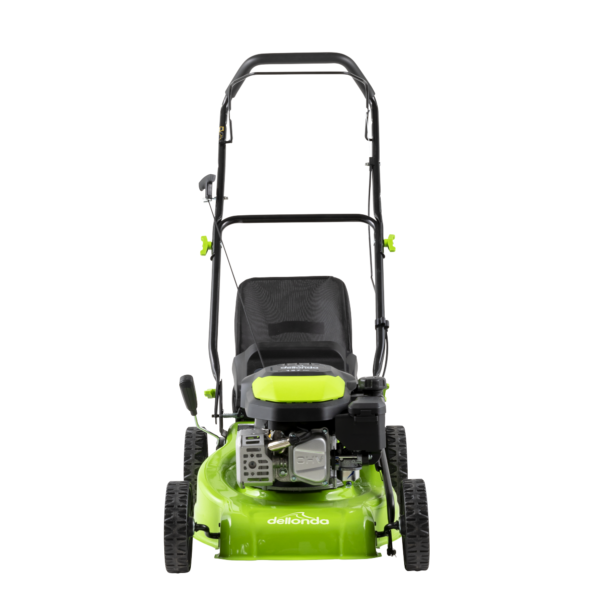 Dellonda DG100 Dellonda Hand-Propelled Petrol Lawnmower Grass Cutter, 127cc 16"/41cm 4-Stroke