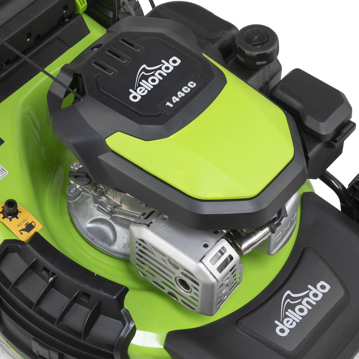Dellonda DG101 Dellonda Self-Propelled Petrol Lawnmower Grass Cutter with Height Adjustment & Grass Bag 144cc 18"/46cm 4-Stroke Engine