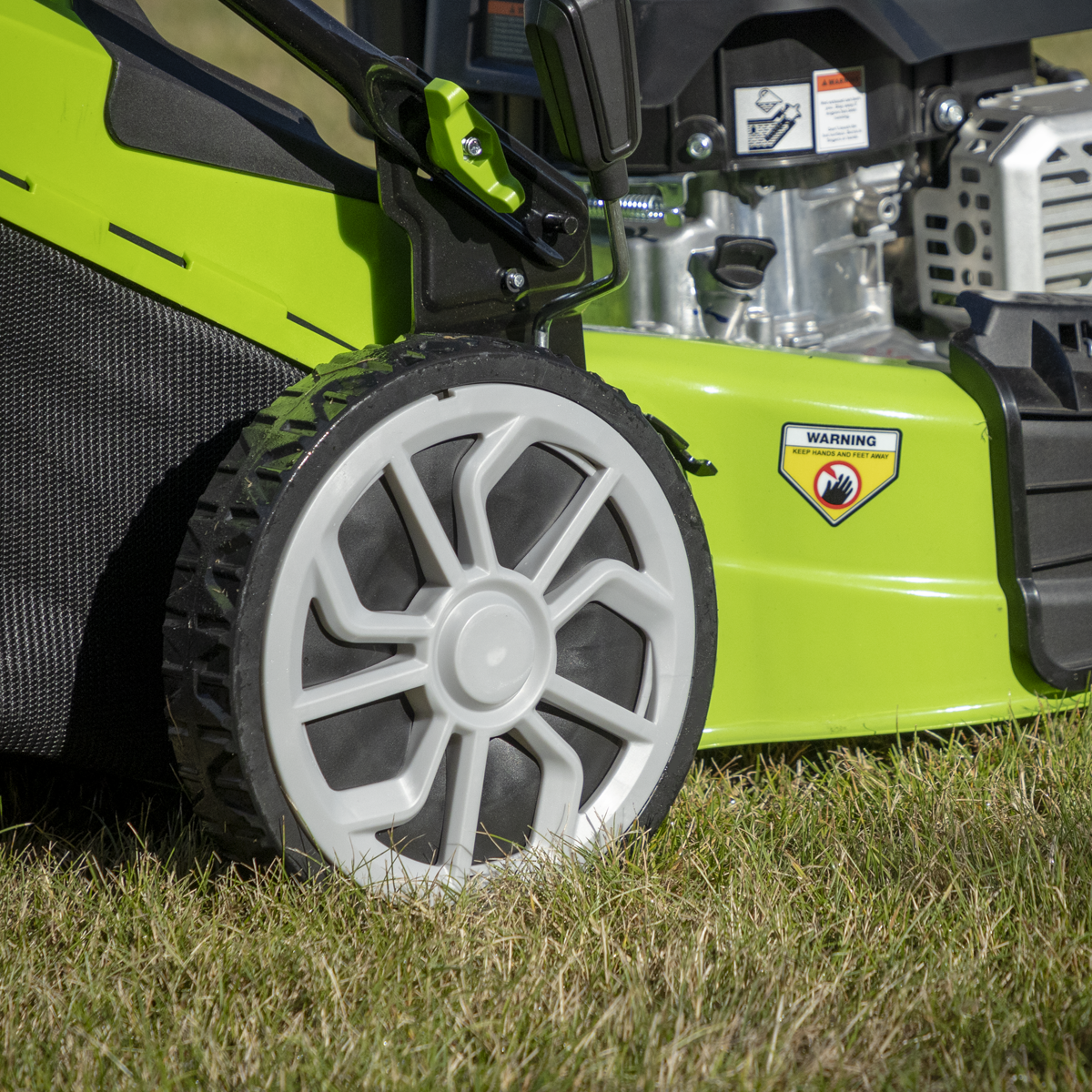 Dellonda DG101 Dellonda Self-Propelled Petrol Lawnmower Grass Cutter with Height Adjustment & Grass Bag 144cc 18"/46cm 4-Stroke Engine
