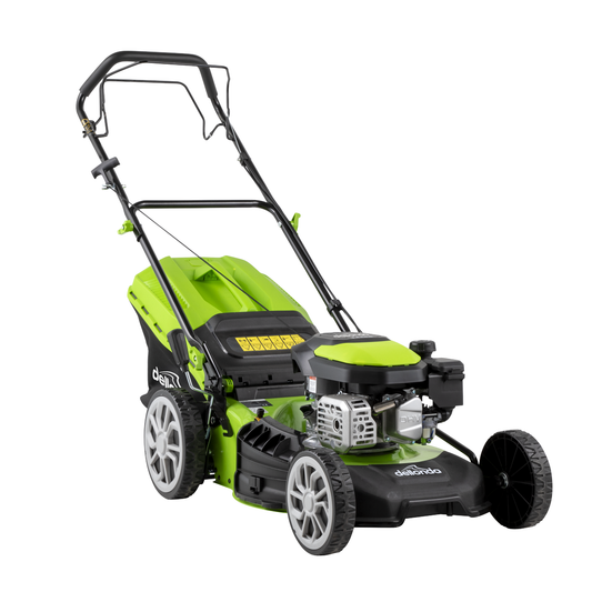 Dellonda DG101 Dellonda Self-Propelled Petrol Lawnmower Grass Cutter with Height Adjustment & Grass Bag 144cc 18"/46cm 4-Stroke Engine