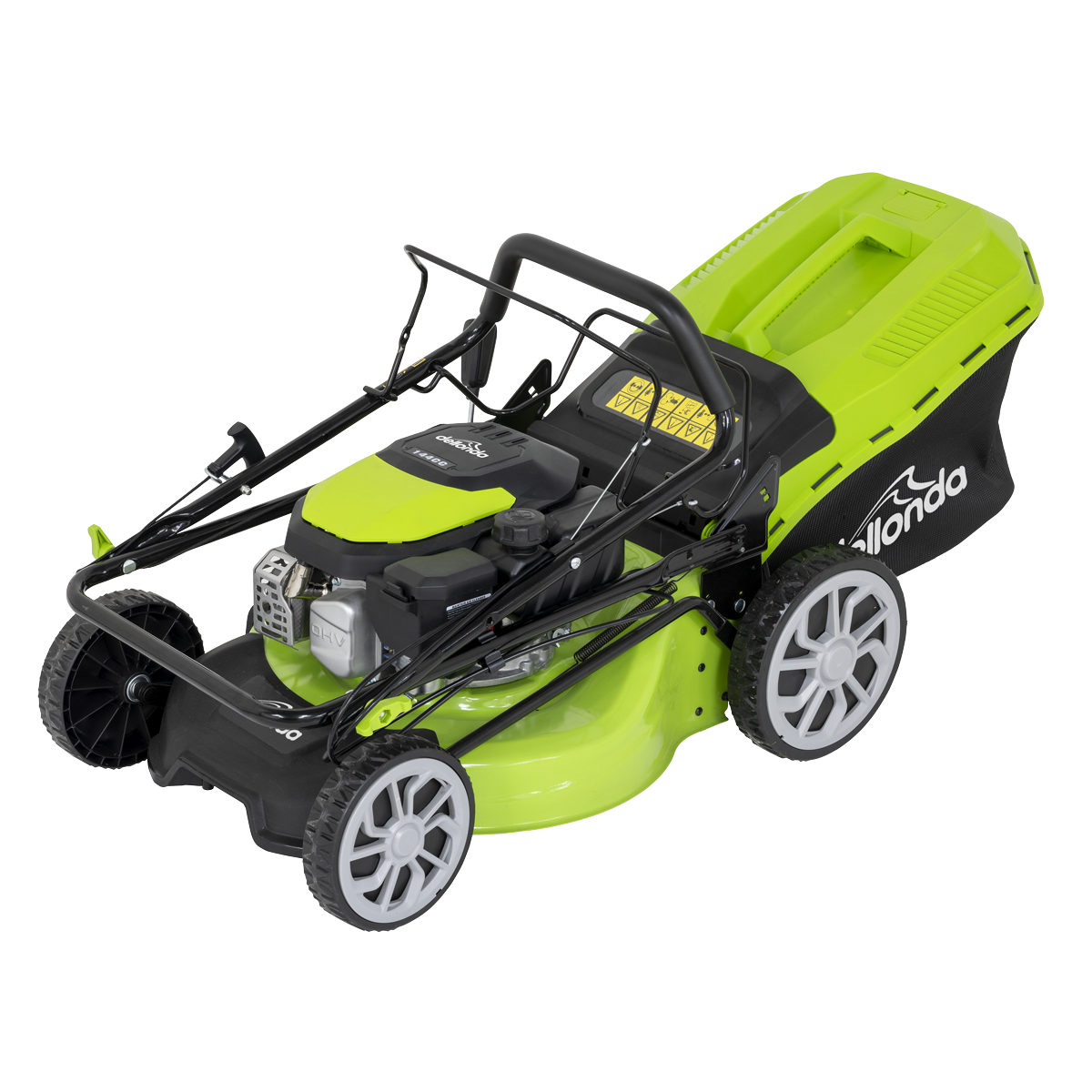Dellonda DG101 Dellonda Self-Propelled Petrol Lawnmower Grass Cutter with Height Adjustment & Grass Bag 144cc 18"/46cm 4-Stroke Engine