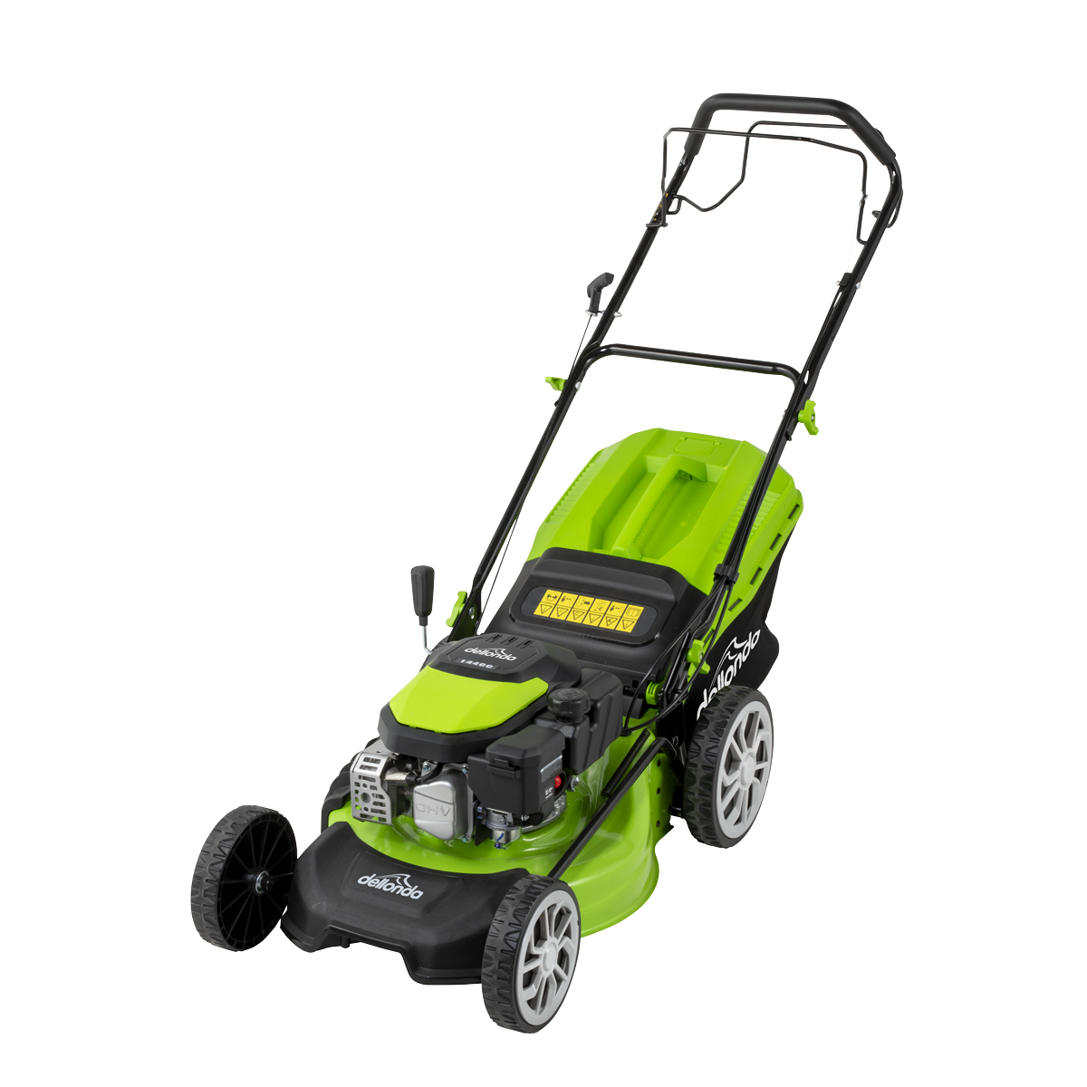 Dellonda DG101 Dellonda Self-Propelled Petrol Lawnmower Grass Cutter with Height Adjustment & Grass Bag 144cc 18"/46cm 4-Stroke Engine