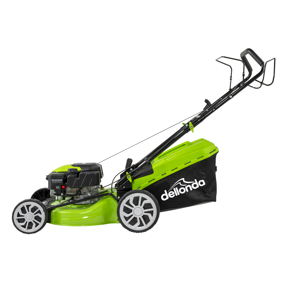 Dellonda DG101 Dellonda Self-Propelled Petrol Lawnmower Grass Cutter with Height Adjustment & Grass Bag 144cc 18"/46cm 4-Stroke Engine