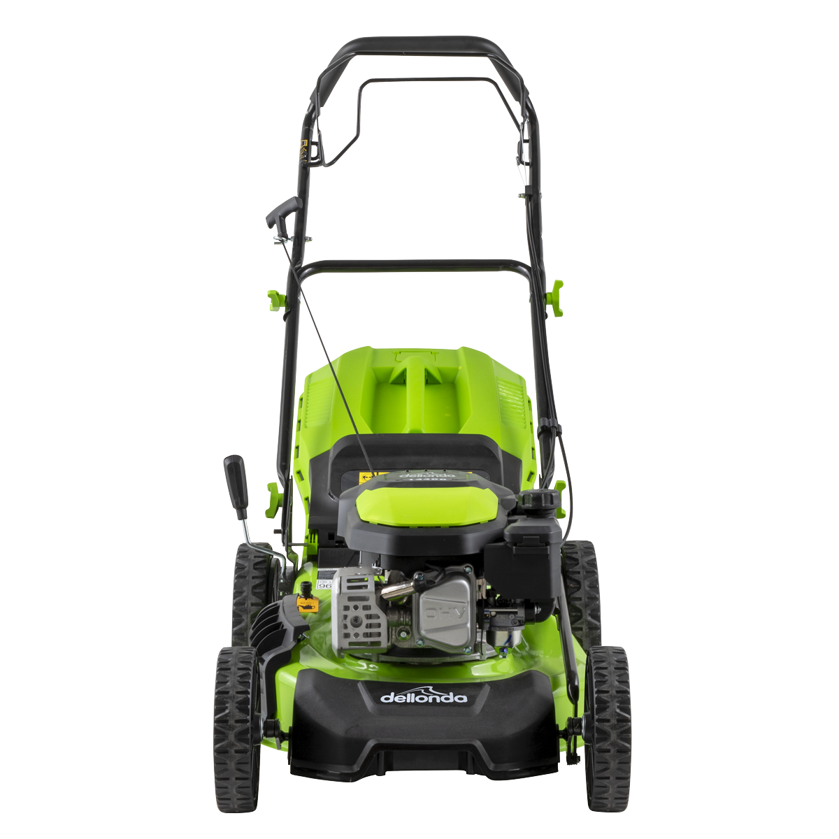 Dellonda DG101 Dellonda Self-Propelled Petrol Lawnmower Grass Cutter with Height Adjustment & Grass Bag 144cc 18"/46cm 4-Stroke Engine