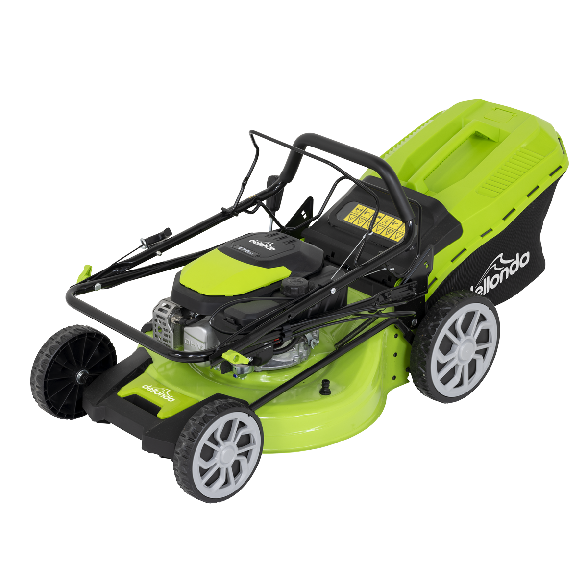 Dellonda DG102 Dellonda Self-Propelled Petrol Lawnmower Grass Cutter with Height Adjustment & Grass Bag 170cc 20"/51cm 4-Stroke Engine