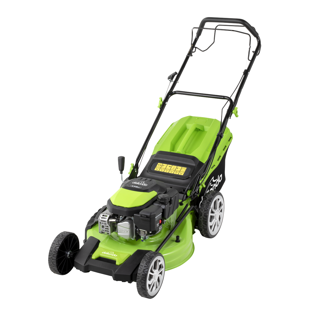 Dellonda DG102 Dellonda Self-Propelled Petrol Lawnmower Grass Cutter with Height Adjustment & Grass Bag 170cc 20"/51cm 4-Stroke Engine