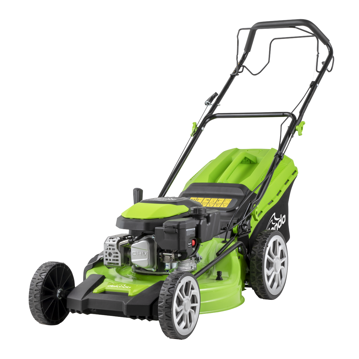 Dellonda DG102 Dellonda Self-Propelled Petrol Lawnmower Grass Cutter with Height Adjustment & Grass Bag 170cc 20"/51cm 4-Stroke Engine