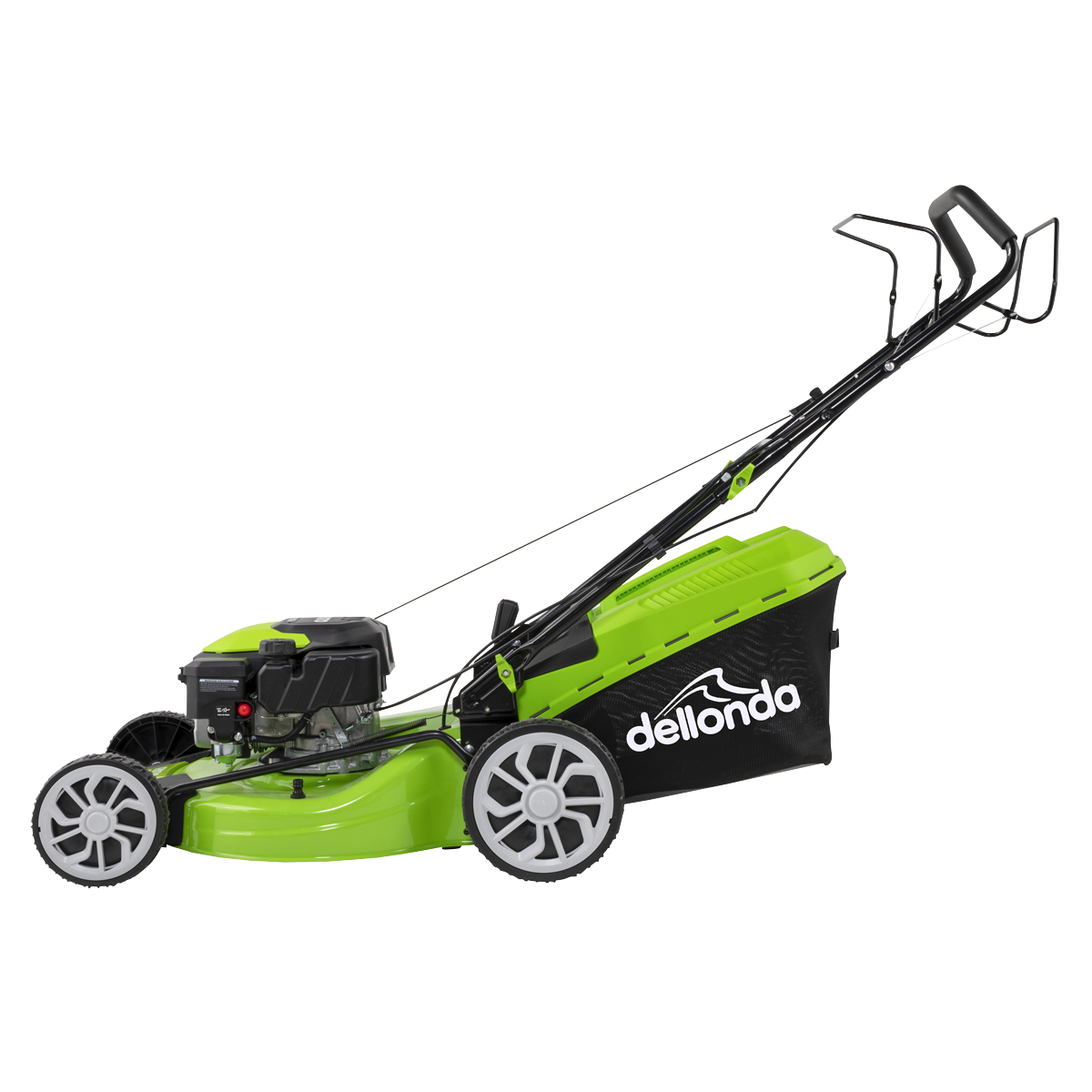 Dellonda DG102 Dellonda Self-Propelled Petrol Lawnmower Grass Cutter with Height Adjustment & Grass Bag 170cc 20"/51cm 4-Stroke Engine