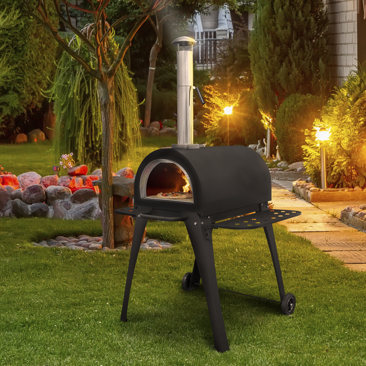 Dellonda DG103 Dellonda Outdoor Wood-Fired Pizza Oven & Smoker