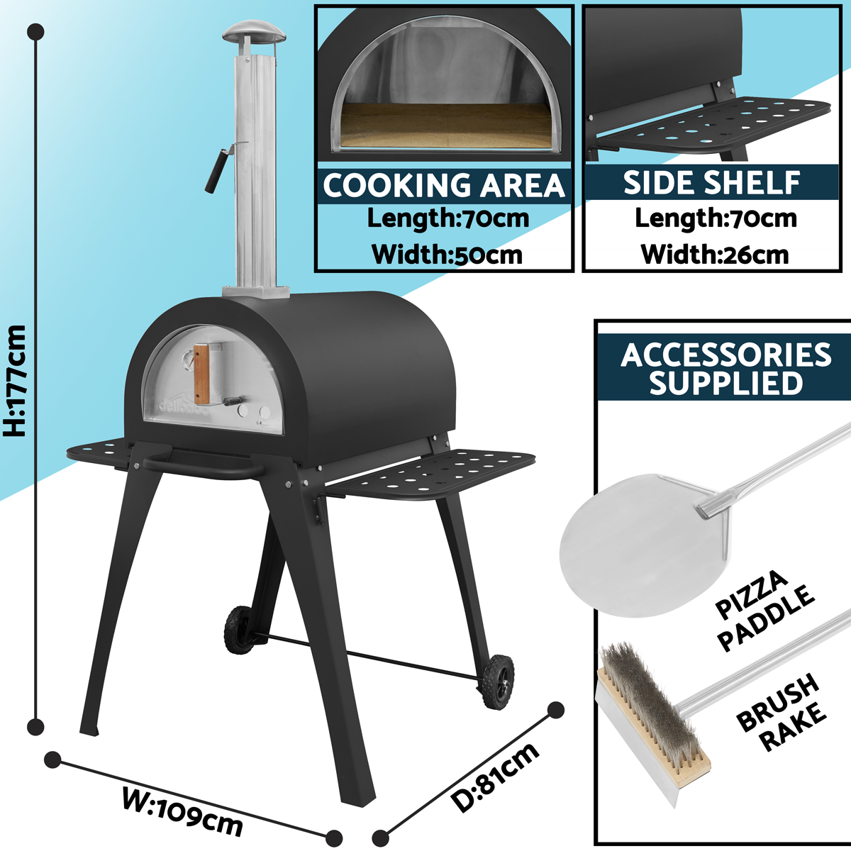Dellonda DG103 Dellonda Outdoor Wood-Fired Pizza Oven & Smoker