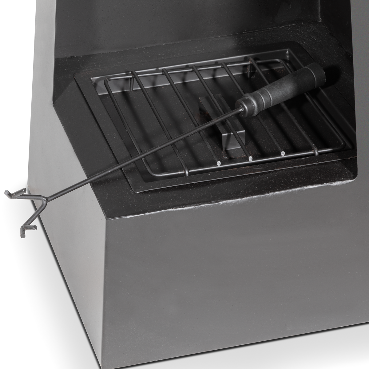 Dellonda DG105 Dellonda Chiminea, Wood Burner, Heater for Outdoors W45cm x H150cm - Black Steel