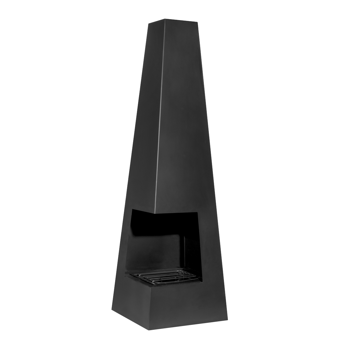 Dellonda DG105 Dellonda Chiminea, Wood Burner, Heater for Outdoors W45cm x H150cm - Black Steel