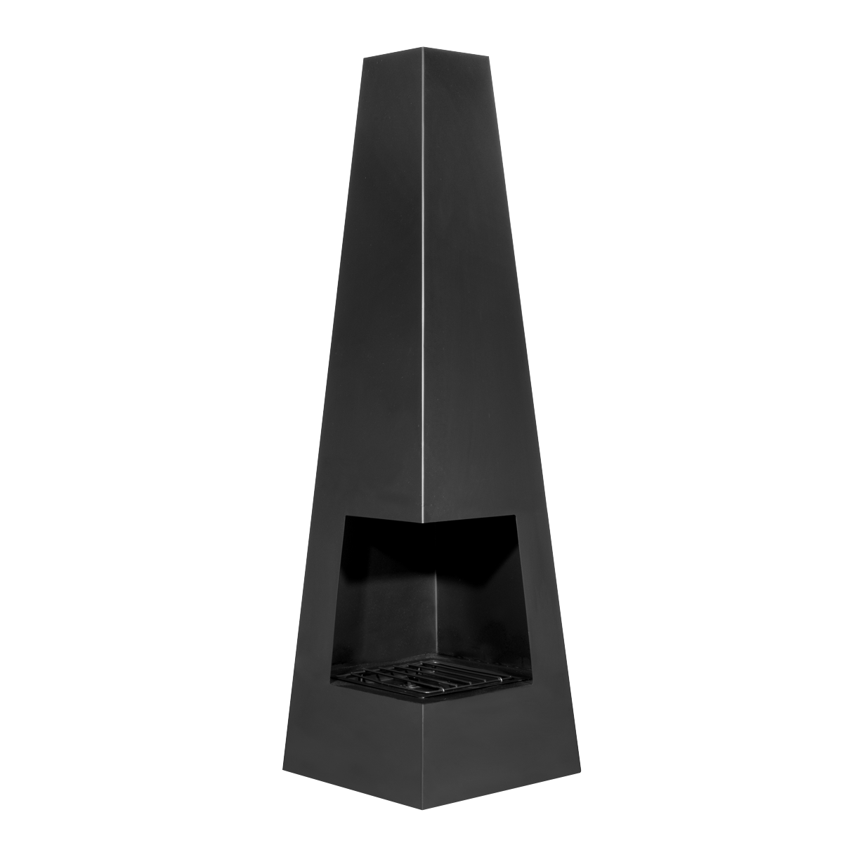 Dellonda DG105 Dellonda Chiminea, Wood Burner, Heater for Outdoors W45cm x H150cm - Black Steel