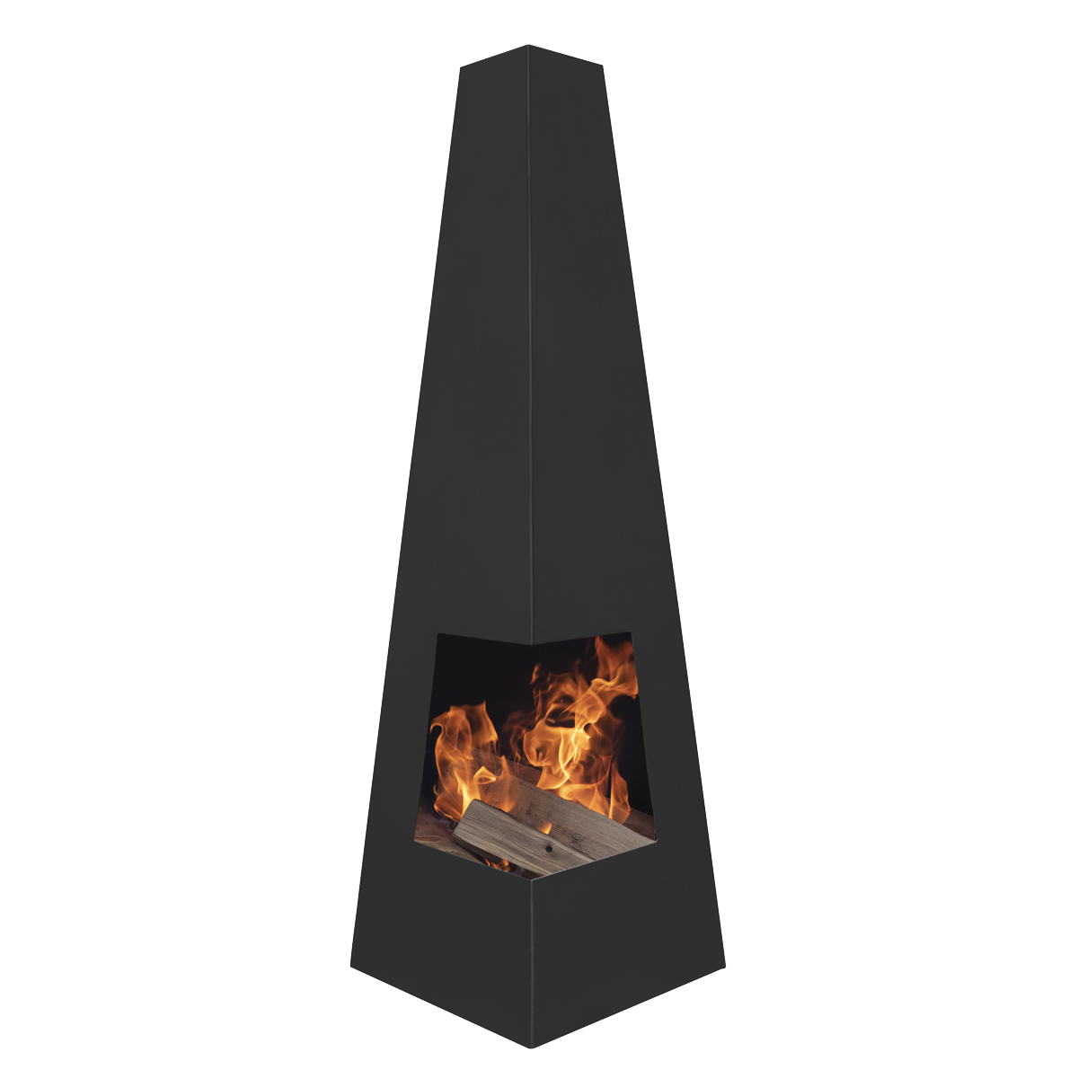 Dellonda DG105 Dellonda Chiminea, Wood Burner, Heater for Outdoors W45cm x H150cm - Black Steel