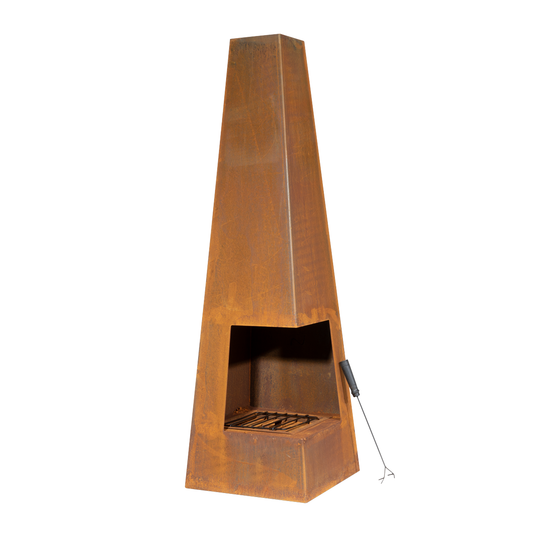 Dellonda DG106 Dellonda Chiminea, Wood Burner, Heater for Outdoors W45cm x H150cm, Corten Steel
