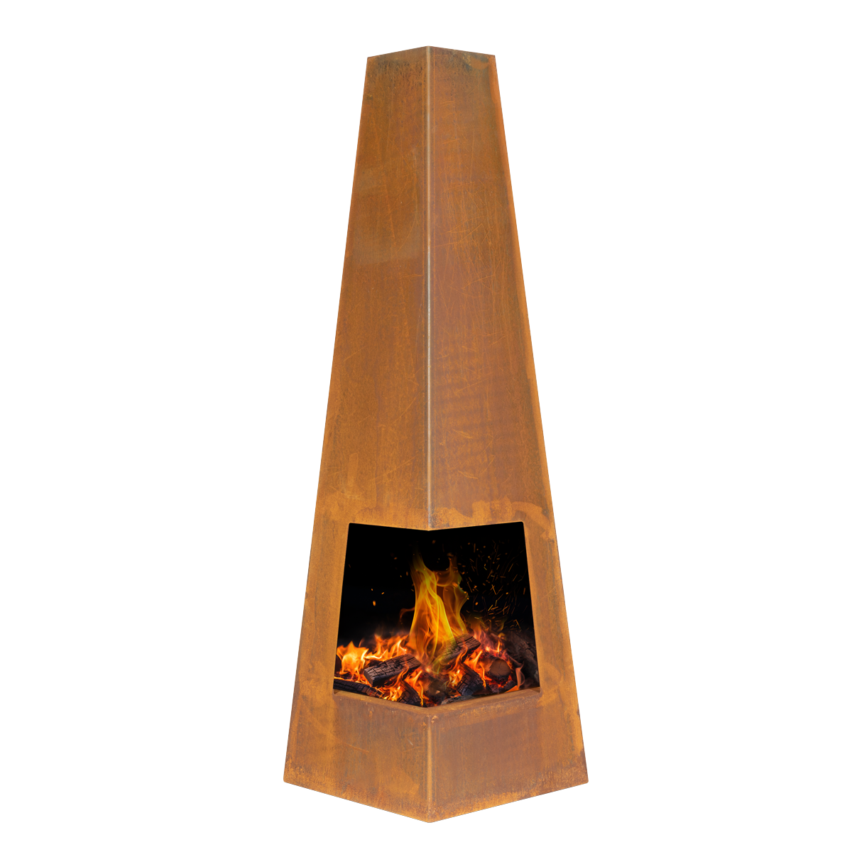 Dellonda DG106 Dellonda Chiminea, Wood Burner, Heater for Outdoors W45cm x H150cm, Corten Steel