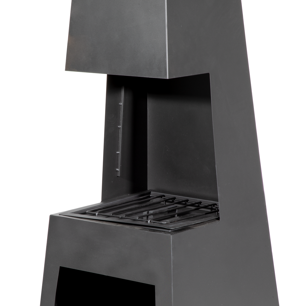 Dellonda DG107 Dellonda Outdoor Chiminea Fireplace Fire Pit Heater Firewood Storage Black Steel