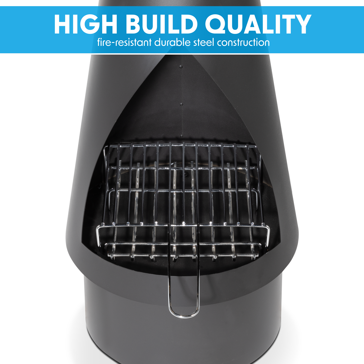 Dellonda DG109 Dellonda Outdoor Chiminea, Fireplace, Fire Pit, Heater, Durable, Black Steel