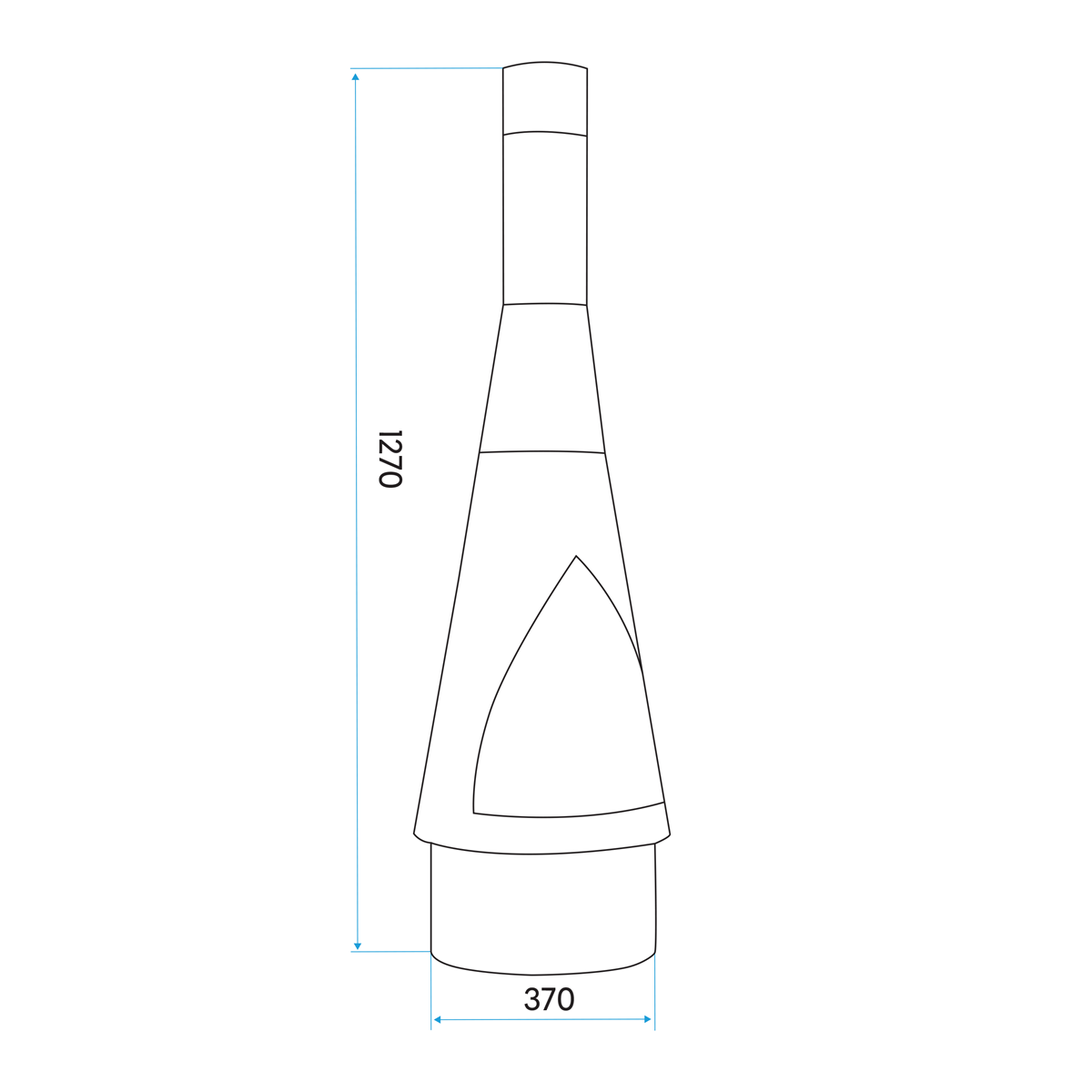 Dellonda DG109 Dellonda Outdoor Chiminea, Fireplace, Fire Pit, Heater, Durable, Black Steel
