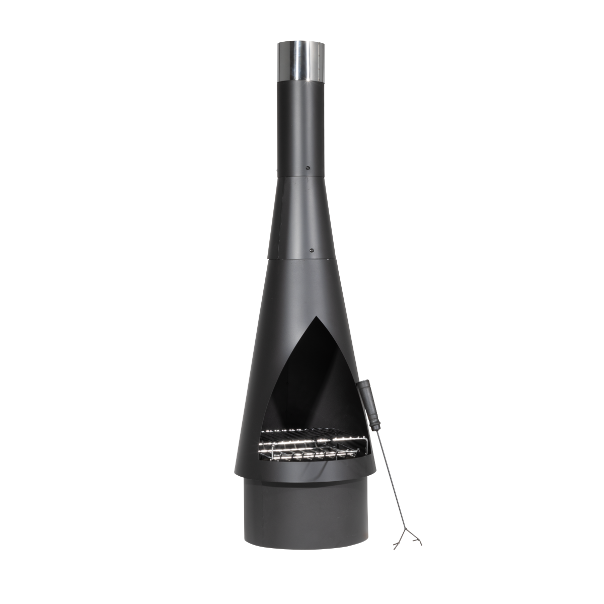 Dellonda DG109 Dellonda Outdoor Chiminea, Fireplace, Fire Pit, Heater, Durable, Black Steel