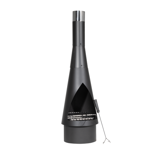 Dellonda DG109 Dellonda Outdoor Chiminea, Fireplace, Fire Pit, Heater, Durable, Black Steel
