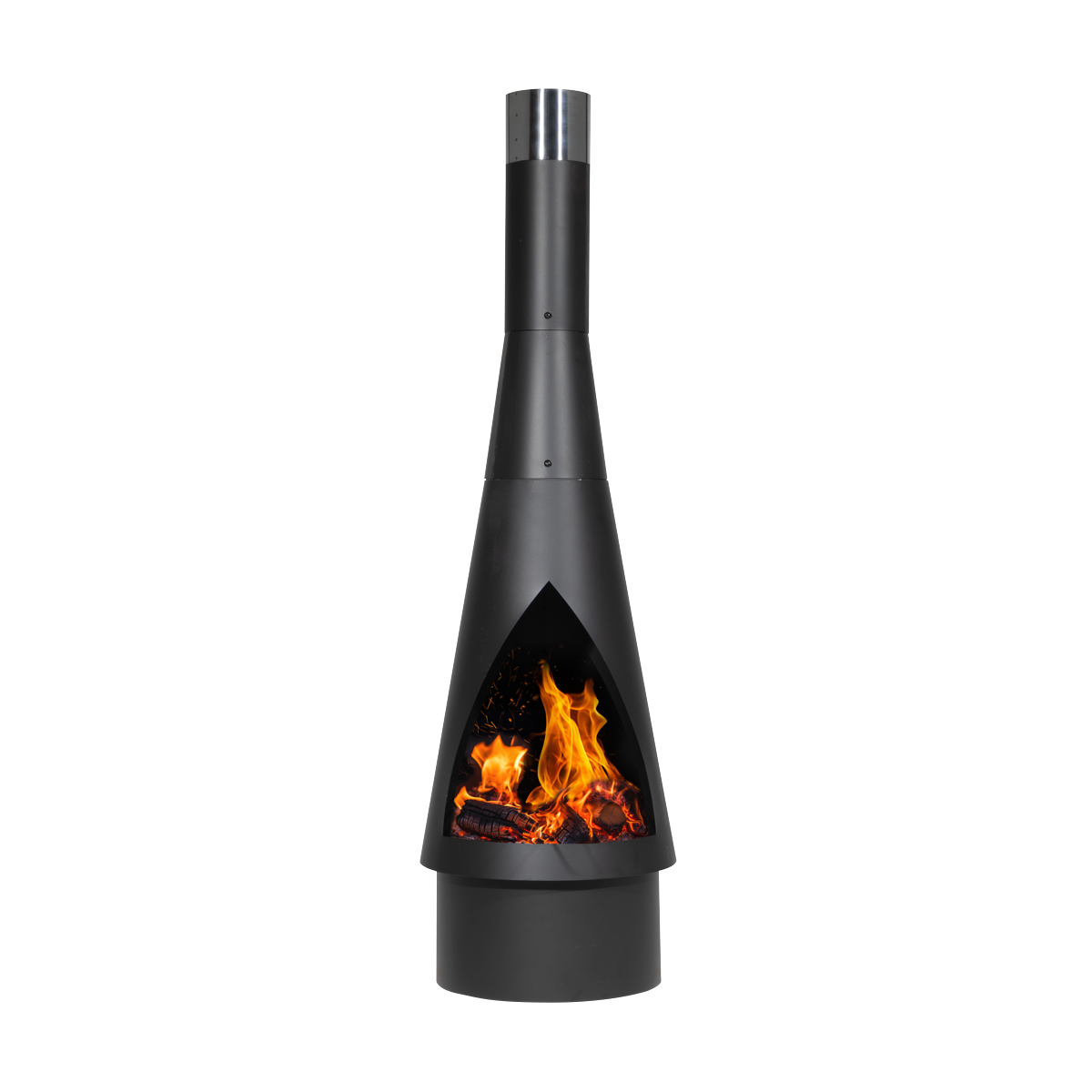 Dellonda DG109 Dellonda Outdoor Chiminea, Fireplace, Fire Pit, Heater, Durable, Black Steel