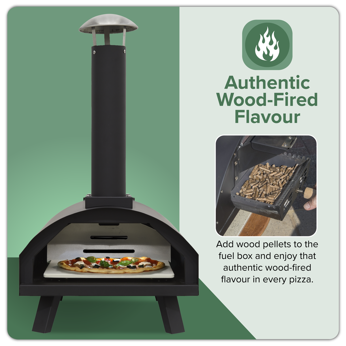 Dellonda DG10 Dellonda Wood-Fired Pizza Oven 14" - Black