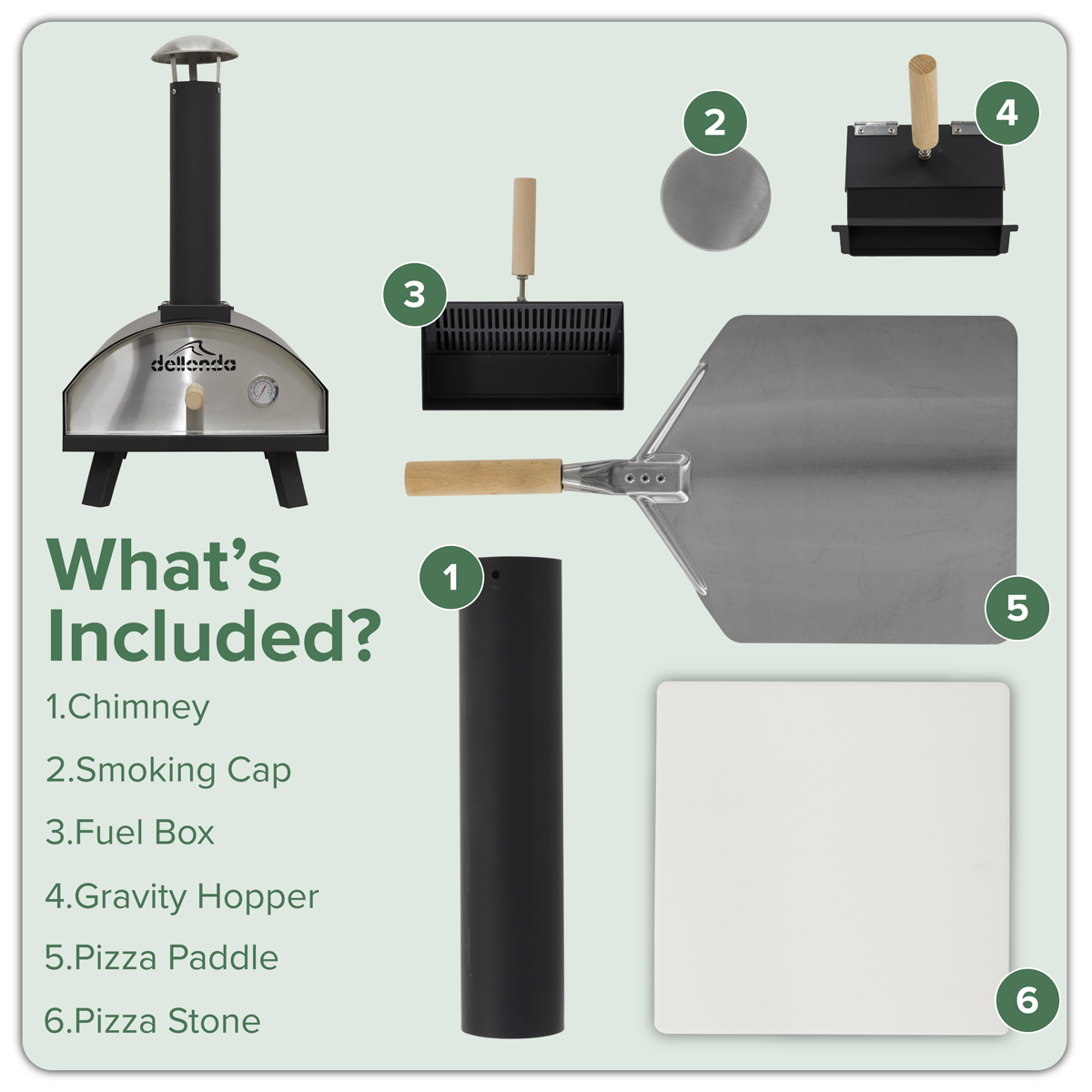 Dellonda DG10 Dellonda Wood-Fired Pizza Oven 14" - Black