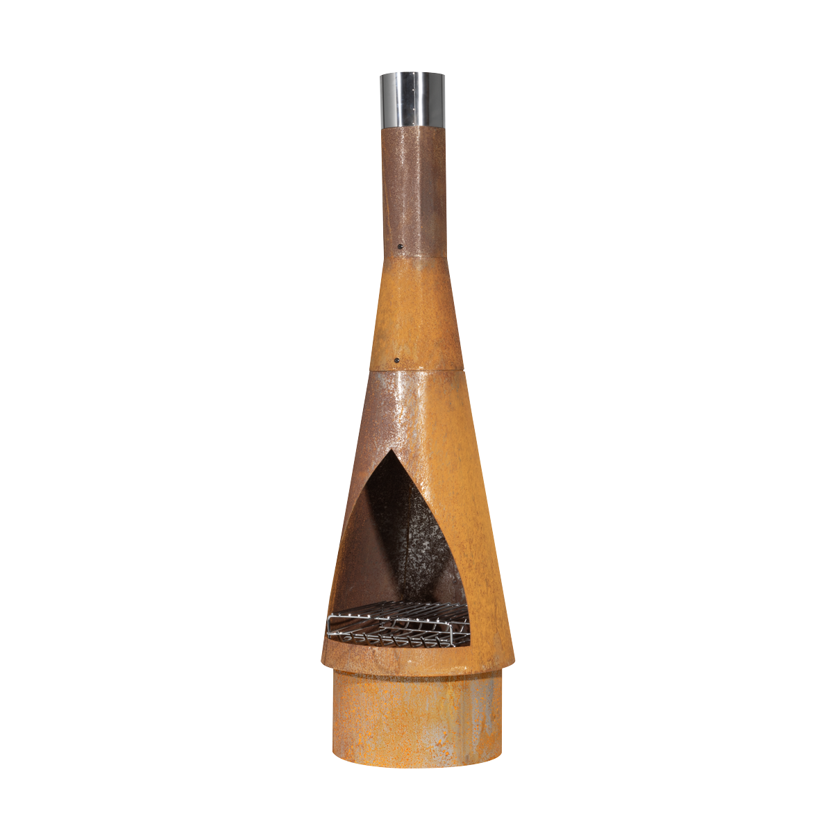 Dellonda DG110 Dellonda Outdoor/Garden/Patio Conical Chiminea, Fireplace, Fire Pit, Heater, H127cm - Corten Steel