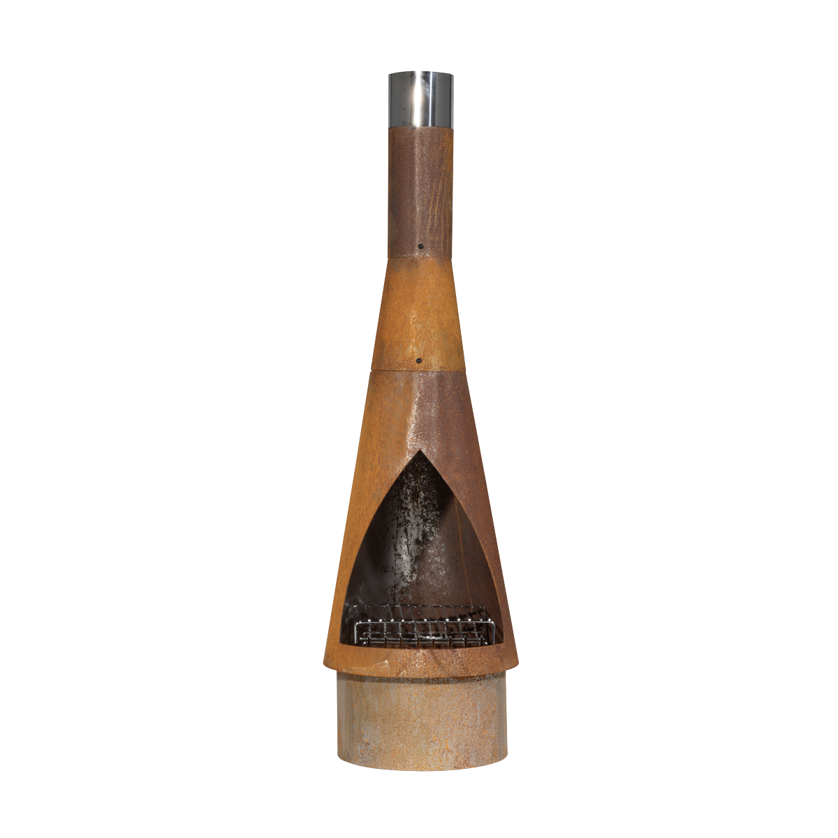 Dellonda DG110 Dellonda Outdoor/Garden/Patio Conical Chiminea, Fireplace, Fire Pit, Heater, H127cm - Corten Steel