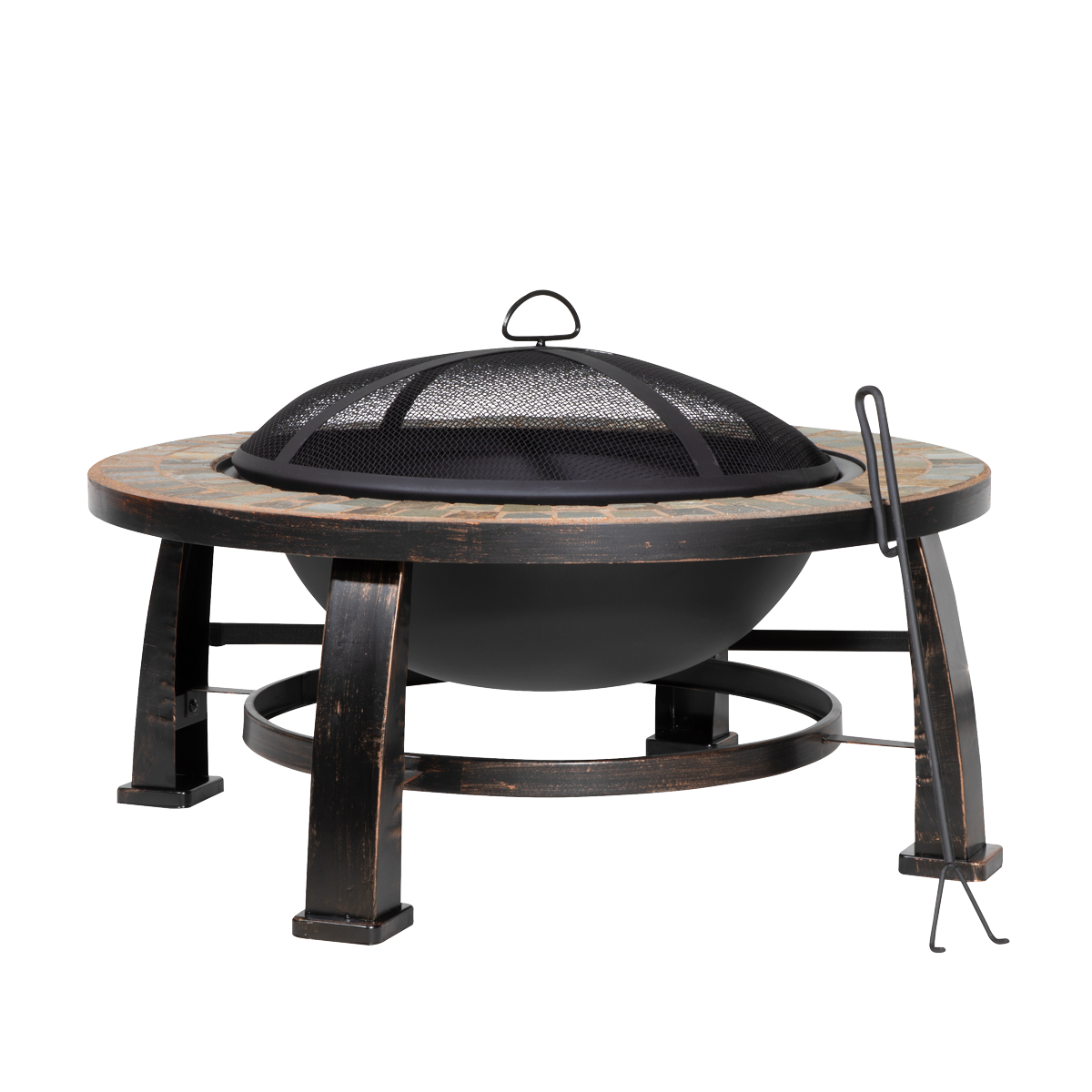 Dellonda DG111 Dellonda 76cm Deluxe Traditional Style Fire Pit/Fireplace/Outdoor Heater - Slate
