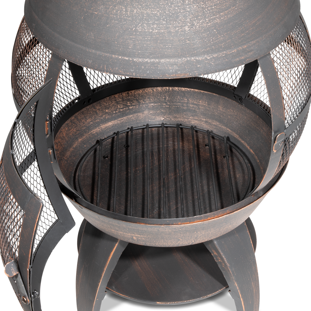 Dellonda DG112 Dellonda Deluxe 360° Chiminea/Fire Pit/Outdoor Heater - Antique Bronze Finish - DG112