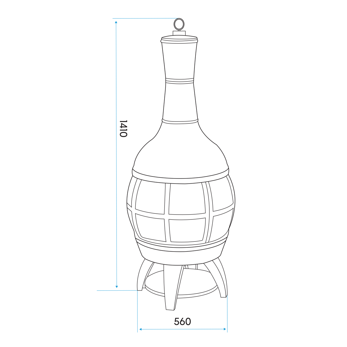 Dellonda DG112 Dellonda Deluxe 360° Chiminea/Fire Pit/Outdoor Heater - Antique Bronze Finish - DG112