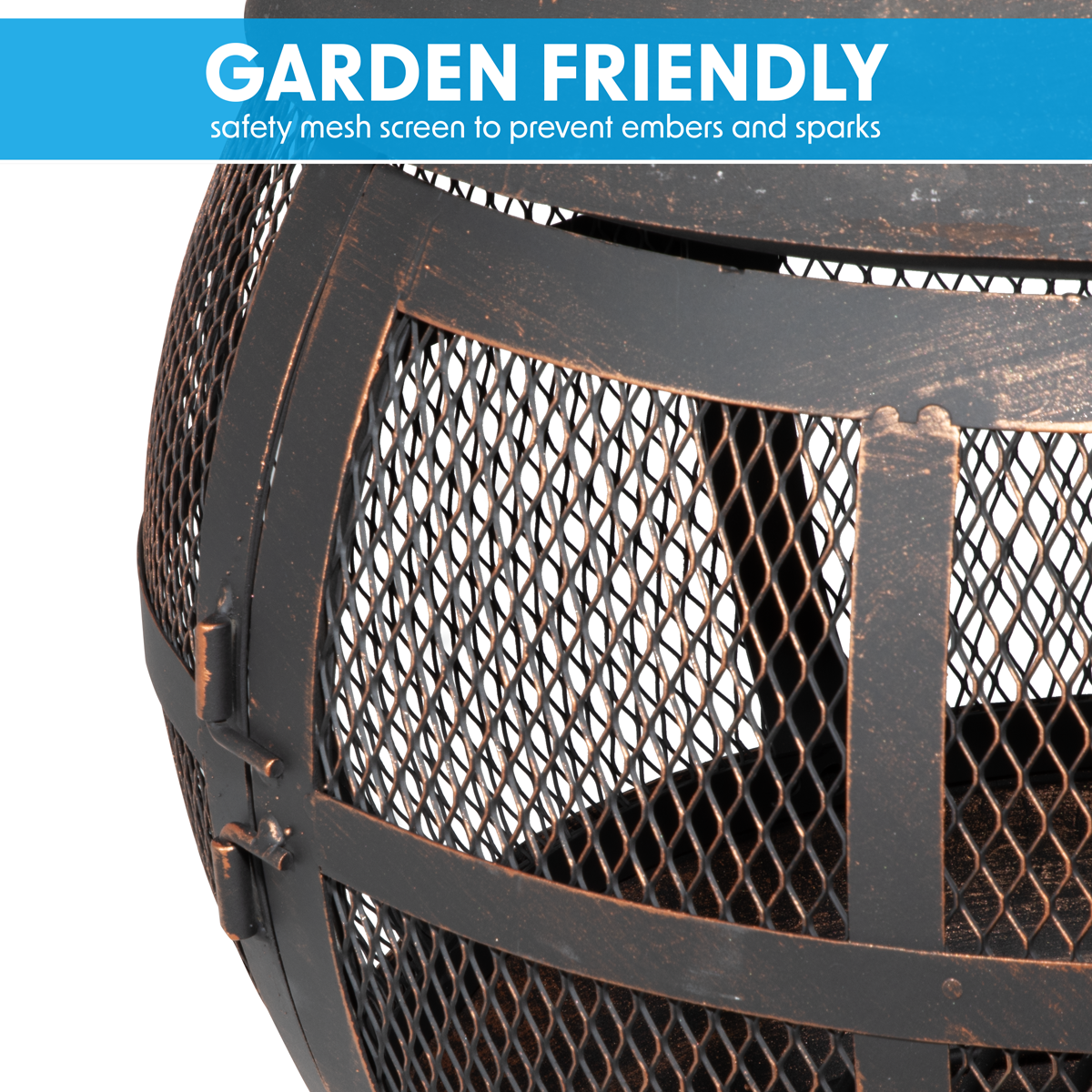 Dellonda DG112 Dellonda Deluxe 360° Chiminea/Fire Pit/Outdoor Heater - Antique Bronze Finish - DG112