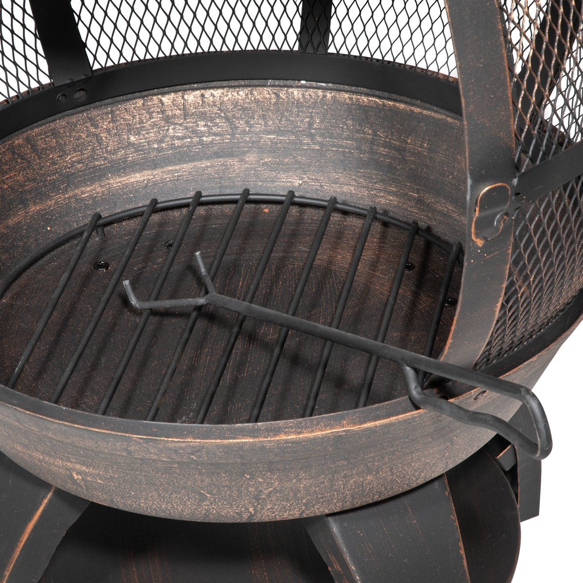 Dellonda DG112 Dellonda Deluxe 360° Chiminea/Fire Pit/Outdoor Heater - Antique Bronze Finish - DG112