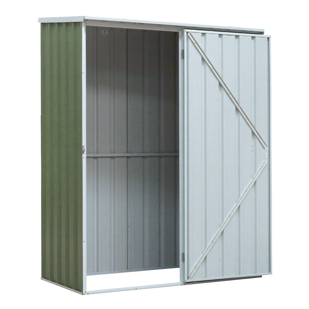 Dellonda DG113 Dellonda Galvanized Steel Storage Shed with Pent Style Roof 150 x 80 x 190cm - Green