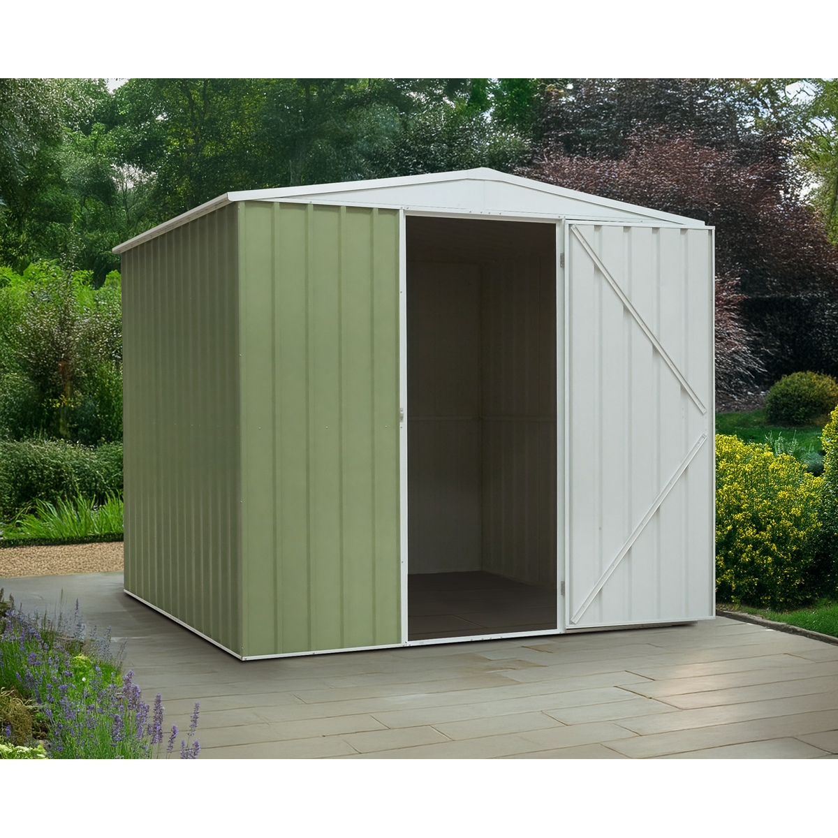 Dellonda DG115 Dellonda Galvanized Steel Storage Shed with Apex Style Roof 230 x 230 x 220cm - Green