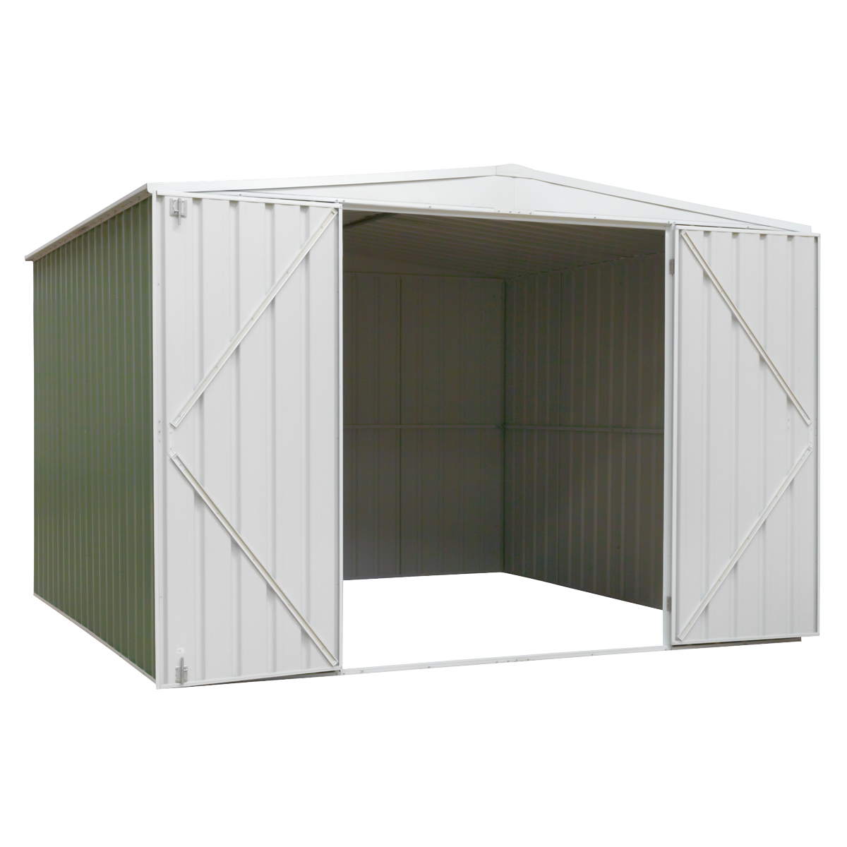 Dellonda DG116 Dellonda Galvanized Steel Storage Shed with Apex Style Roof 300 x 300 x 220cm - Green