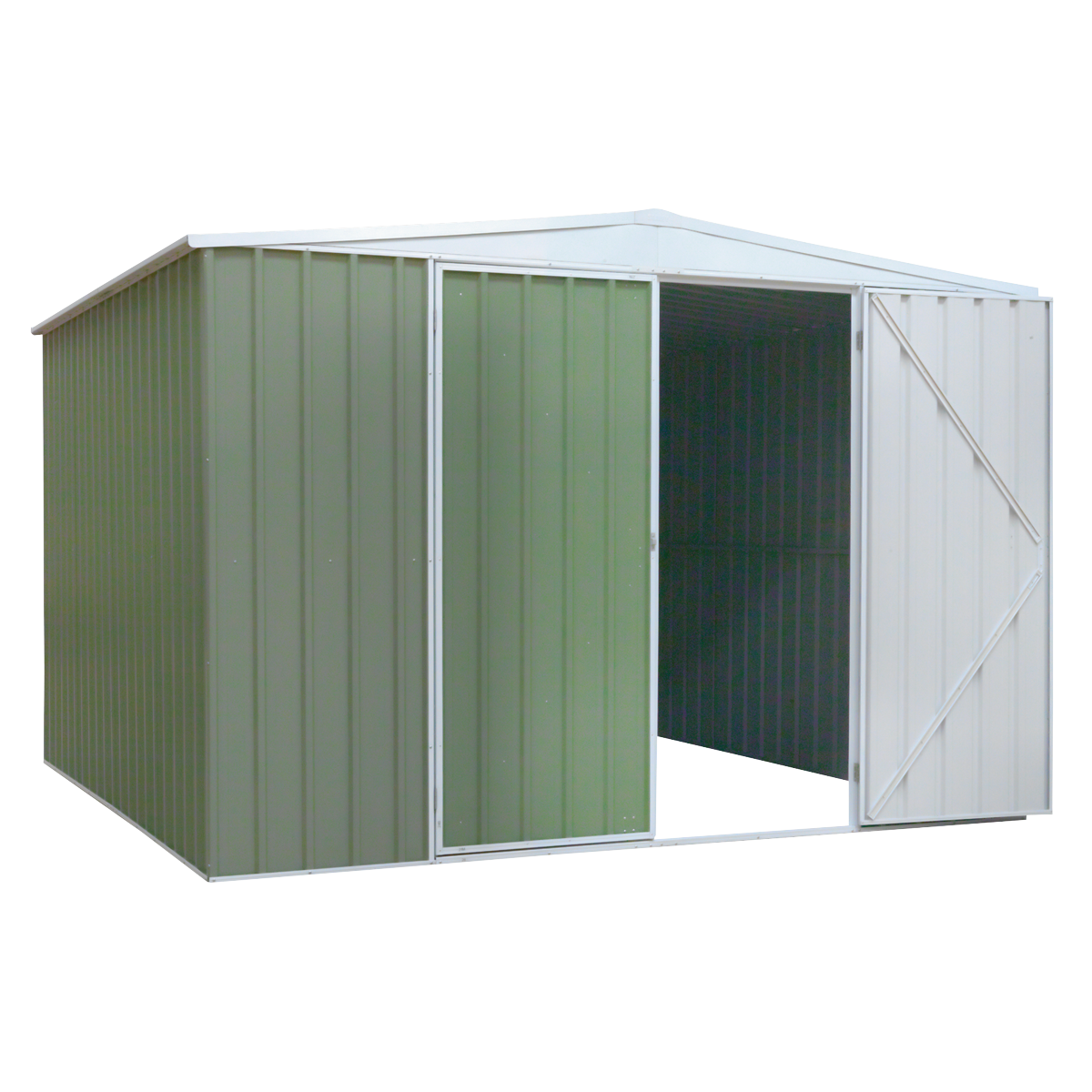 Dellonda DG116 Dellonda Galvanized Steel Storage Shed with Apex Style Roof 300 x 300 x 220cm - Green