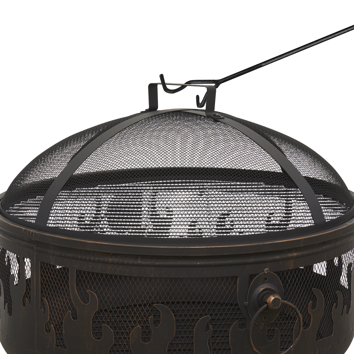 Dellonda DG117 Dellonda Deluxe Fire Pit Fireplace Outdoor Patio Heater, Cooking Grill & Poker 61cm