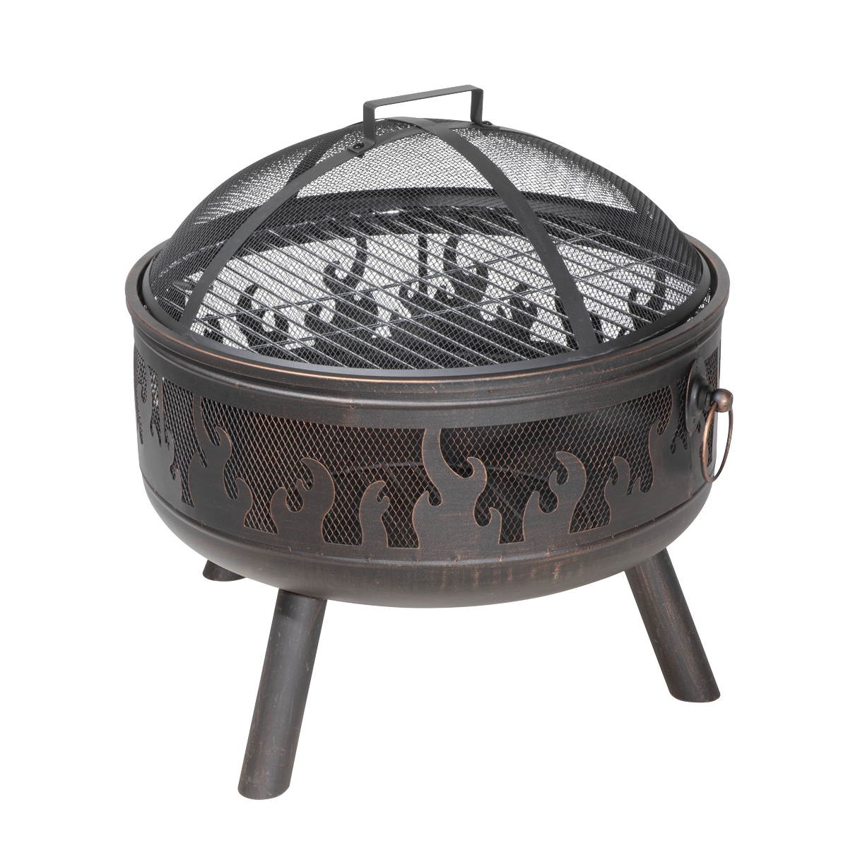 Dellonda DG117 Dellonda Deluxe Fire Pit Fireplace Outdoor Patio Heater, Cooking Grill & Poker 61cm