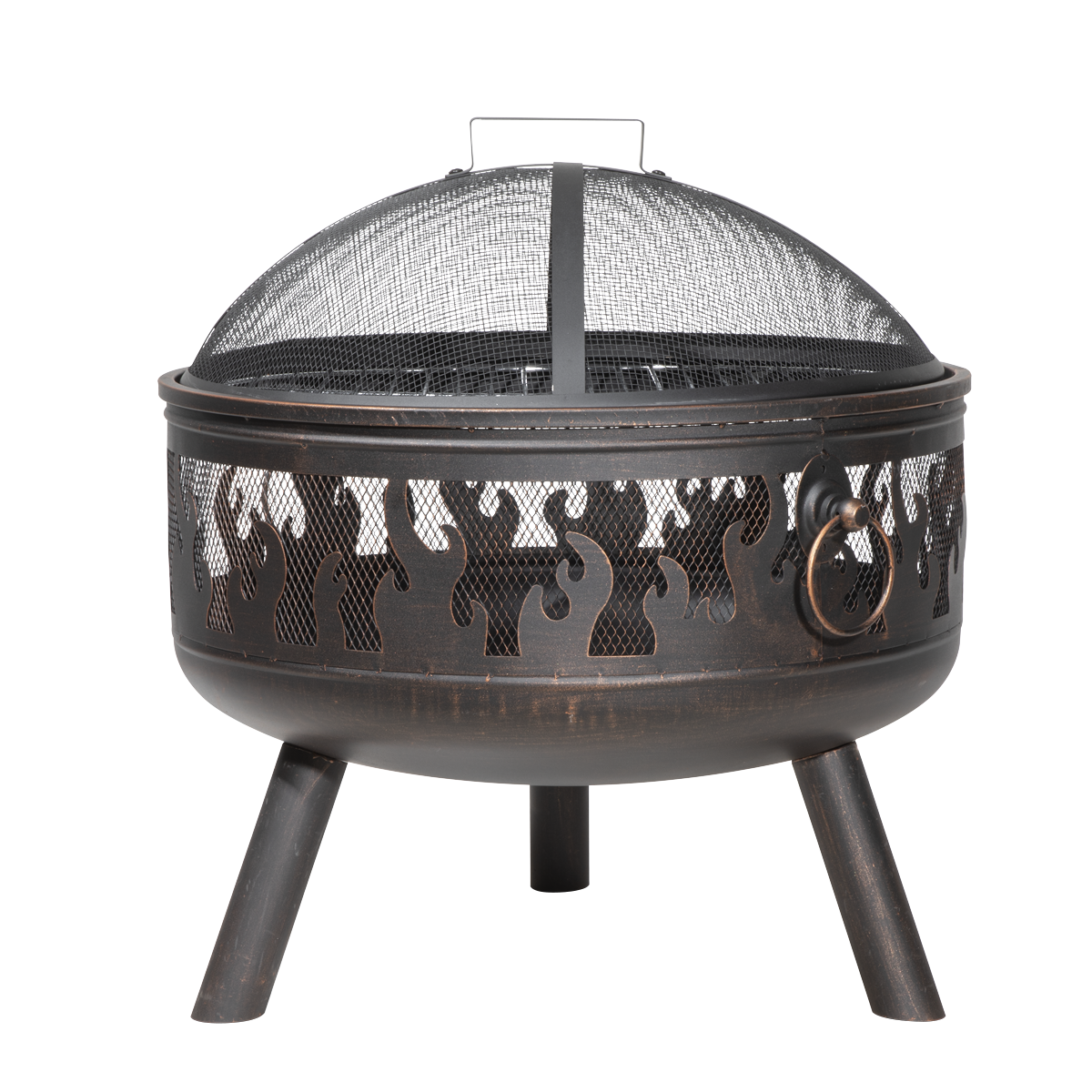 Dellonda DG117 Dellonda Deluxe Fire Pit Fireplace Outdoor Patio Heater, Cooking Grill & Poker 61cm