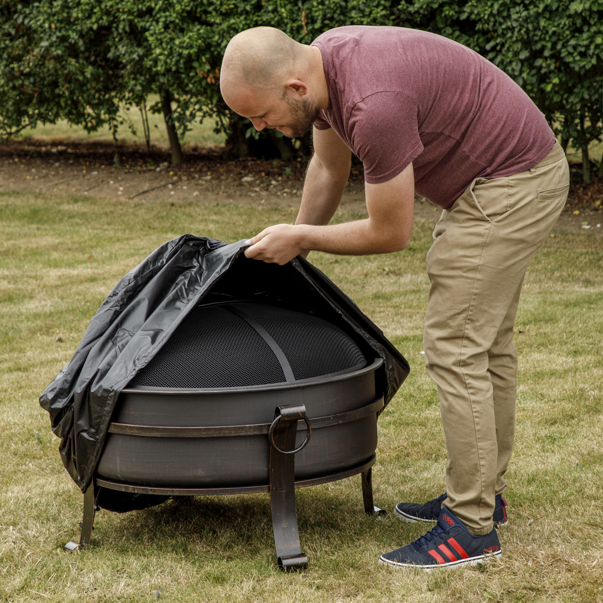 Dellonda DG118 Dellonda Fire Pit, Fireplace, Outdoor Patio Heater PVC Cover, Water-Resistant, Heavy-Duty