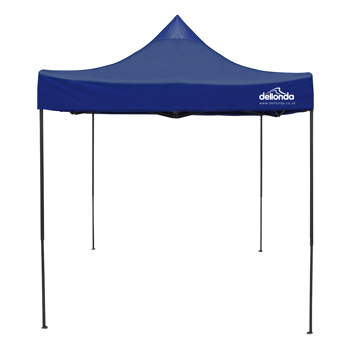 Dellonda DG127 Dellonda Premium 2x2m Pop-Up Gazebo, Heavy Duty, PVC Coated, Water-Resistant Fabric, Supplied with Carry Bag, Rope, Stakes & Weight Bags - Blue Canopy